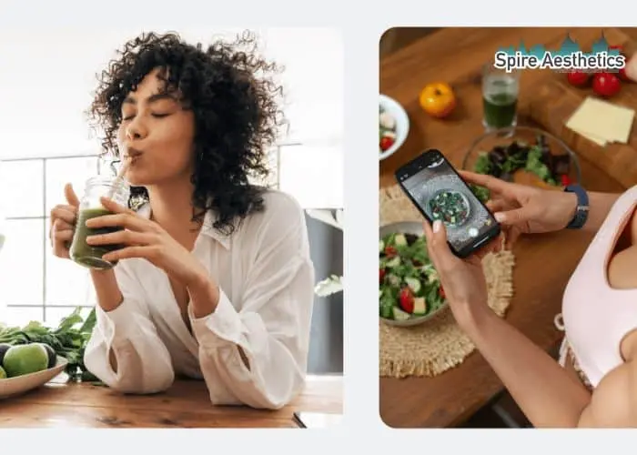 Image of woman looking into her diet and fat freezing Staffordshire to improve her health