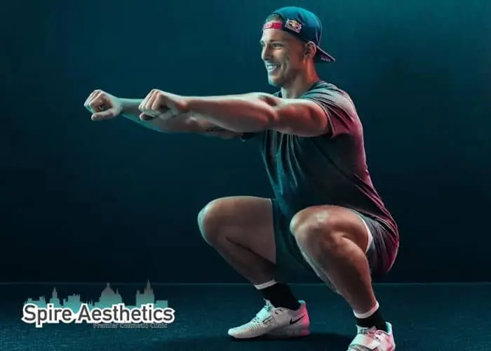 Image of man build leg muscle Staffordshire through exercise