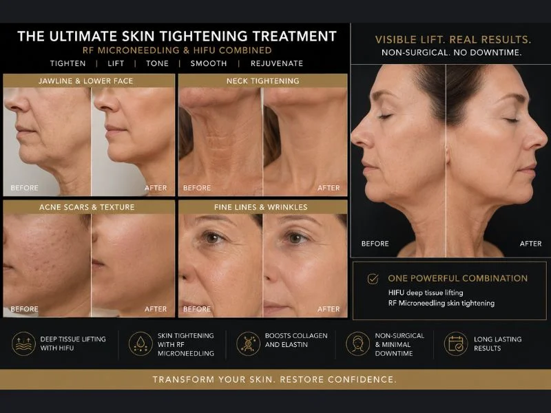 Results of combined treatment for the ultimate skin tightening treatment Staffordshire 