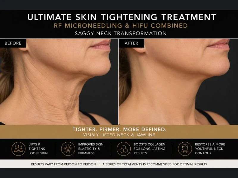before and after Ultimate skin tightening treatment Staffordshire 